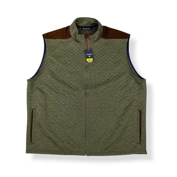 Daniel Cremieux Other - Cremieux Vest Men XXL Green Brown Quilted Full Zip Sleeveless NWT
